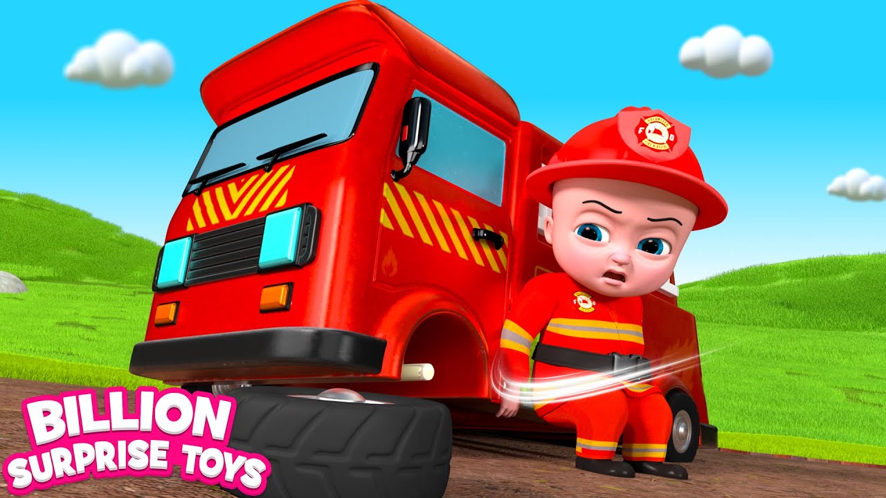 Baby Zay with BIG Surprise Eggs and Firetruck Rescue Stories for Kids! poster