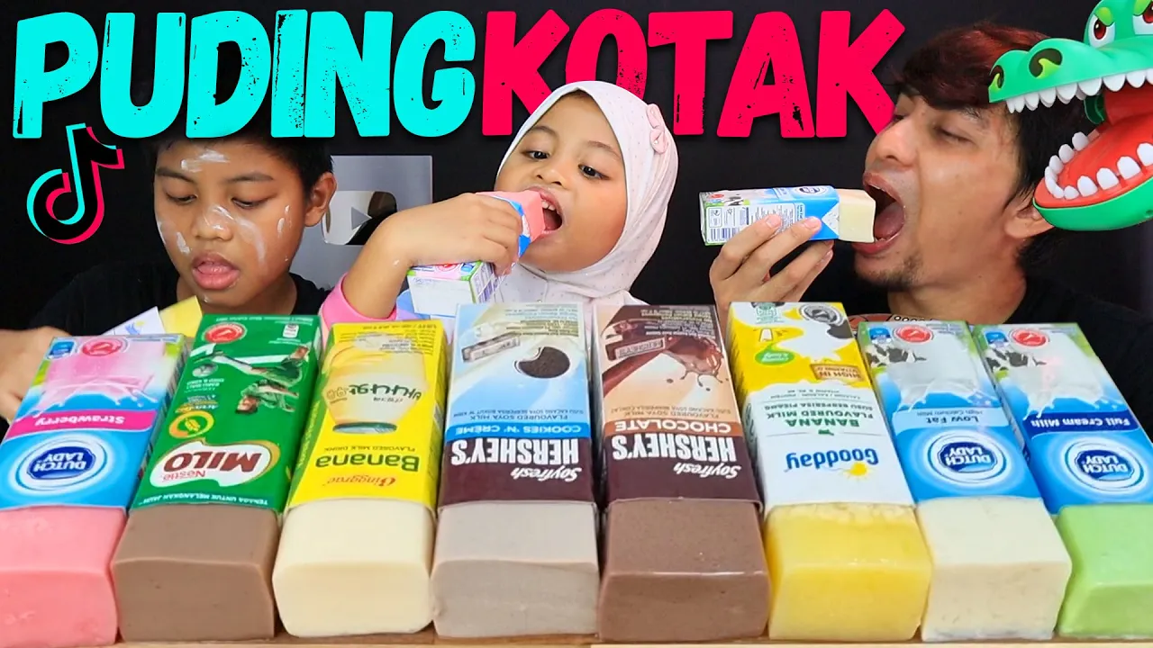 SUMPAH KETAGIH! MUKBANG SUSU PUDING KOTAK VIRAL HERSHEY'S, BANANA BINGGRAE, MILO (mukbang Malaysia) poster